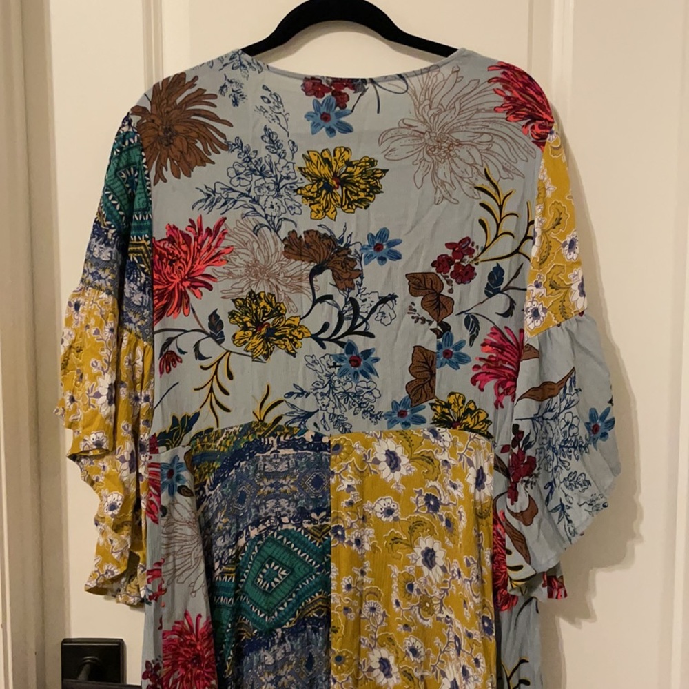 Umgee Multicolor Floral Patchwork Maxi Dress - image 3